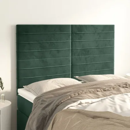 Tête de lit Vert foncé 144 x 5 x 118/128 cm Velours