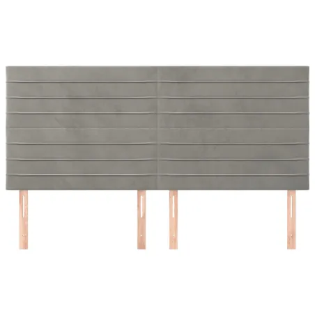 Tête de lit Gris clair 160x5x118/128 cm Velours