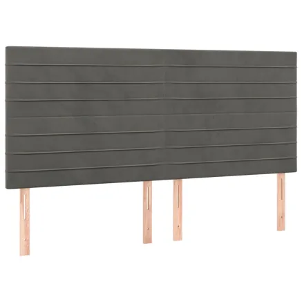 Tête de lit Gris foncé 160 x 5 x 118/128 cm Velours 2