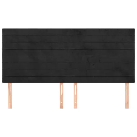 Tête de lit Noir 160x5x118/128 cm Velours