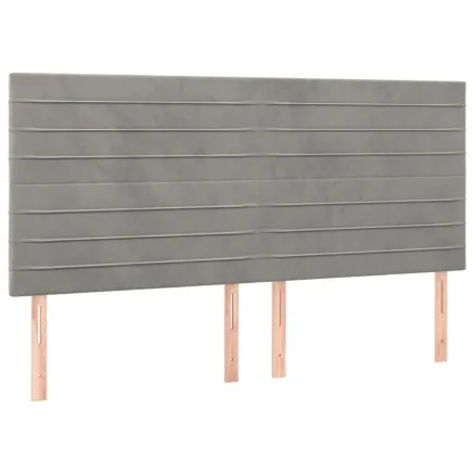 Tête de lit Gris clair 180x5x118/128 cm Velours 2