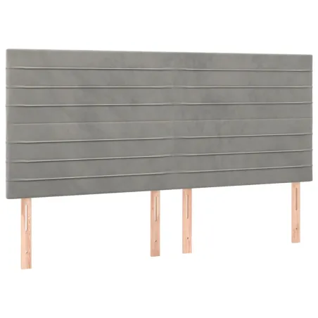 Tête de lit Gris clair 180x5x118/128 cm Velours