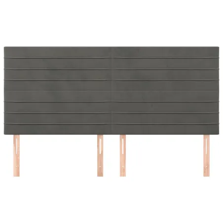 Tête de lit Gris foncé 180 x 5 x 118/128 cm Velours