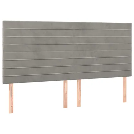 Tête de lit Gris clair 200x5x118/128 cm Velours 2