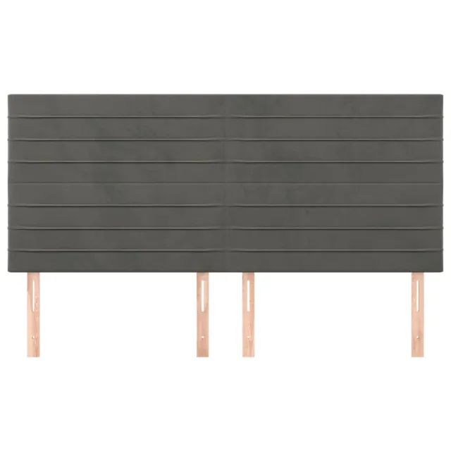 Tête de lit Gris foncé 200 x 5 x 118/128 cm Velours