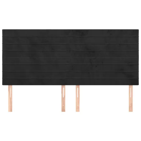 Tête de lit Noir 200x5x118/128 cm Velours