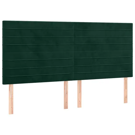 Tête de lit Vert foncé 200x5x118/128 cm Velours 2