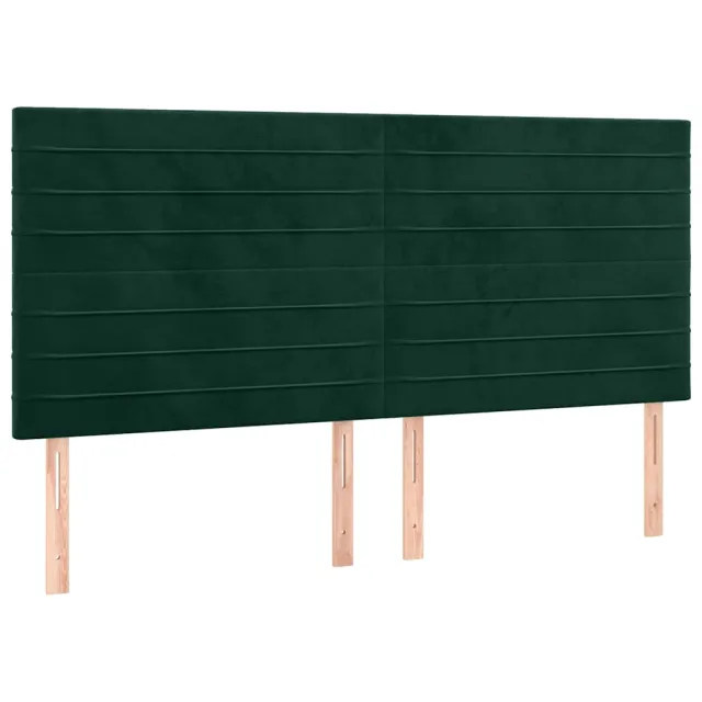 Tête de lit Vert foncé 200x5x118/128 cm Velours