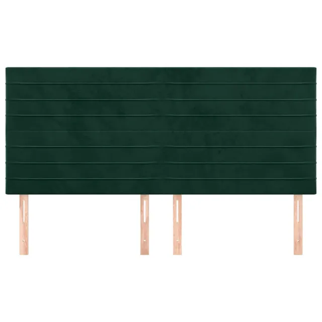 Tête de lit Vert foncé 200x5x118/128 cm Velours