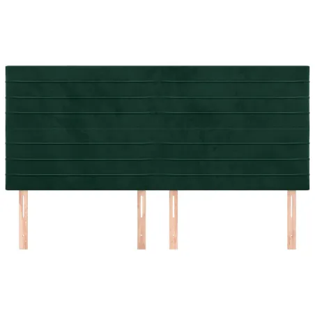 Tête de lit Vert foncé 200x5x118/128 cm Velours