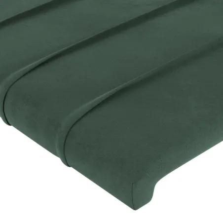 Tête de lit Vert foncé 200x5x118/128 cm Velours