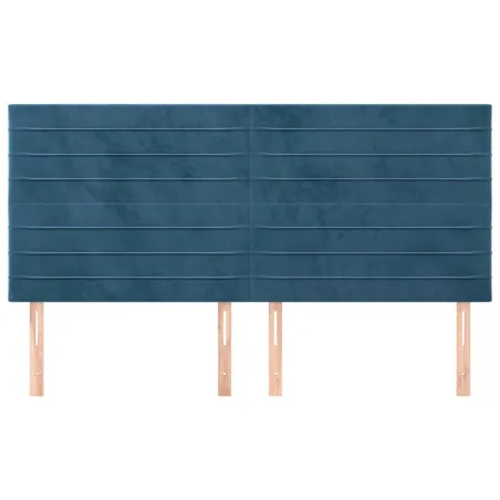 Tête de lit Bleu foncé 200 x 5 x 118/128 cm Velours