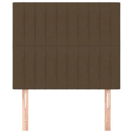 Tête de lit marron foncé 80x5x118/128 cm Tissu