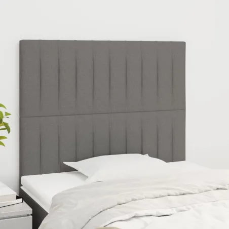 Tête de lit Gris foncé 90x5x118/128 cm Tissu