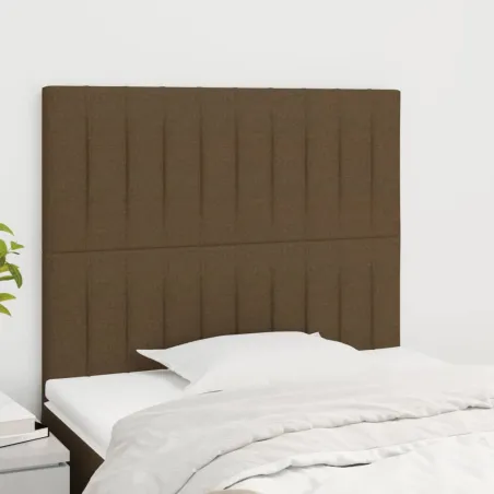 Tête de lit Marron foncé 90x5x118/128 cm Tissu