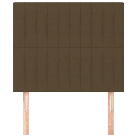 Tête de lit Marron foncé 90x5x118/128 cm Tissu