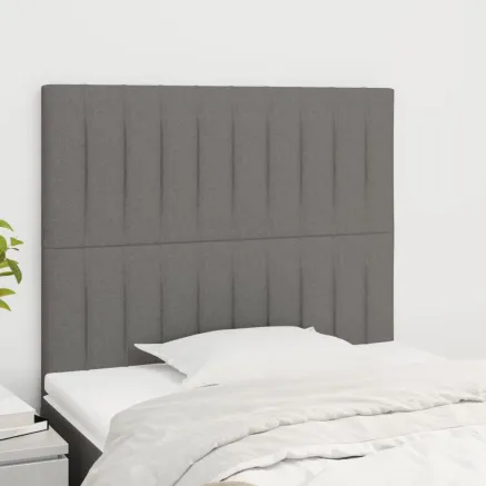 Tête de lit Gris foncé 100x5x118/128 cm Tissu