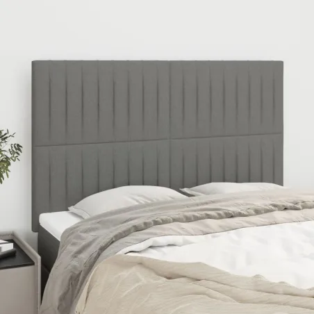 Tête de lit Gris foncé 144 x 5 x 118/128 cm Tissu