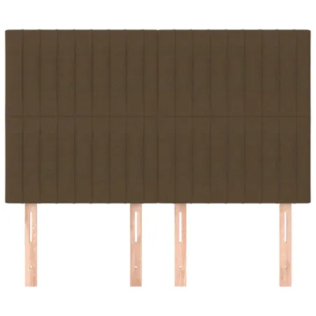 Tête de lit Marron foncé 144 x 5 x 118/128 cm Tissu