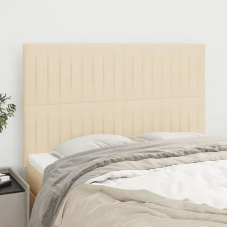 Tête de lit Crème 144x5x118/128 cm Tissu