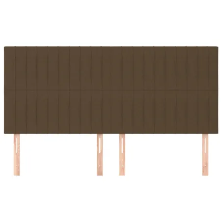 Tête de lit marron foncé 160 x 5 x 118/128 cm Tissu