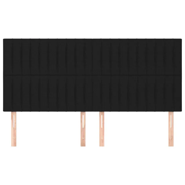 Tête de lit Noir 180x5x118/128 cm Tissu