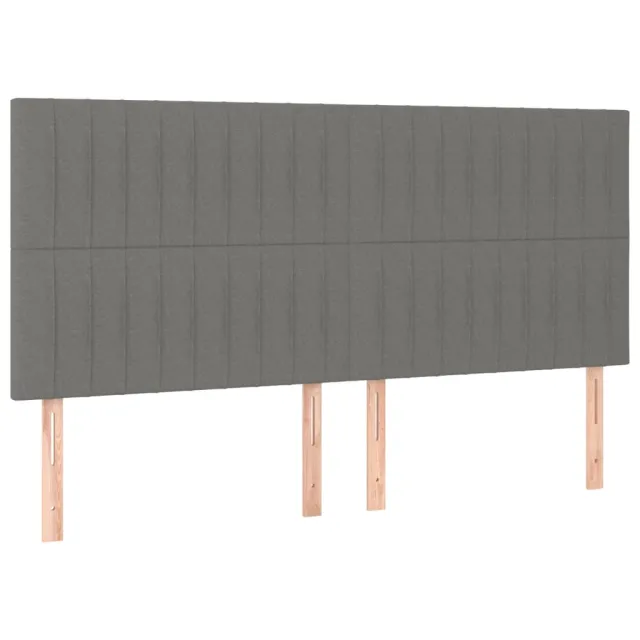 Tête de lit Gris foncé 200x5x118/128 cm Tissu