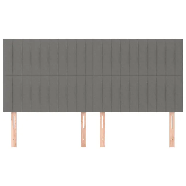 Tête de lit Gris foncé 200x5x118/128 cm Tissu