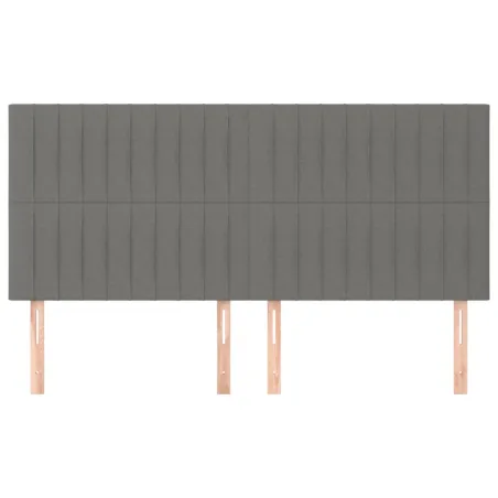 Tête de lit Gris foncé 200x5x118/128 cm Tissu