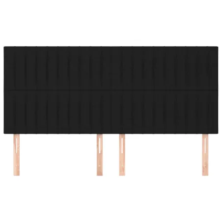 Tête de lit Noir 200x5x118/128 cm Tissu