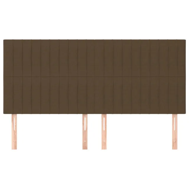 Tête de lit marron foncé 200 x 5 x 118/128 cm Tissu