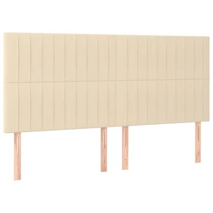 Tête de lit Crème 200x5x118/128 cm Tissu 2