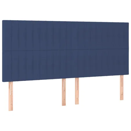 Tête de lit Bleu 200x5x118/128 cm Tissu