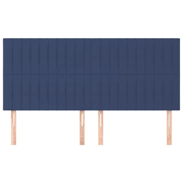 Tête de lit Bleu 200x5x118/128 cm Tissu