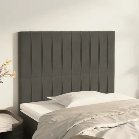 Tête de lit Gris foncé 80x5x118/128 cm Velours