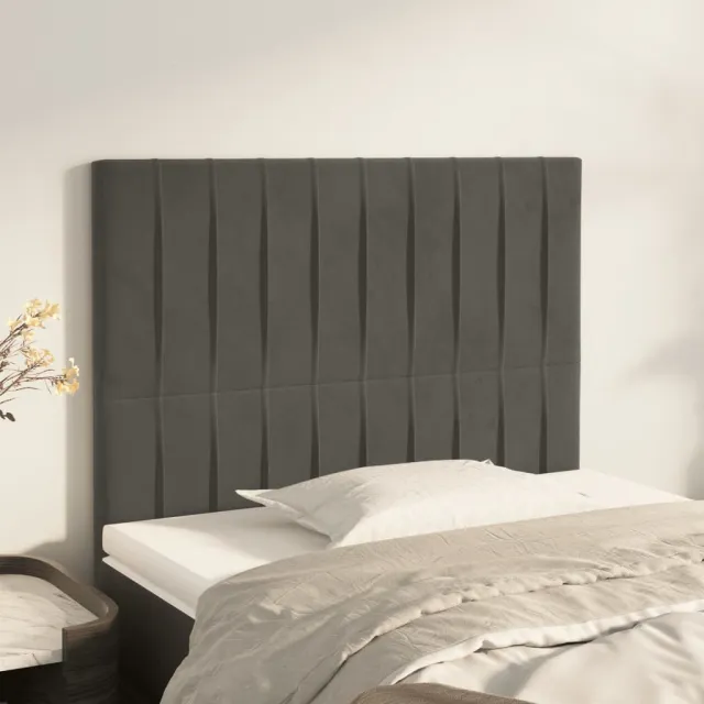 Tête de lit Gris foncé 100x5x118/128 cm Velours
