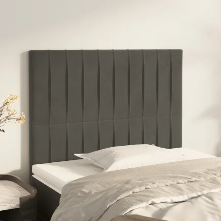 Tête de lit Gris foncé 100x5x118/128 cm Velours