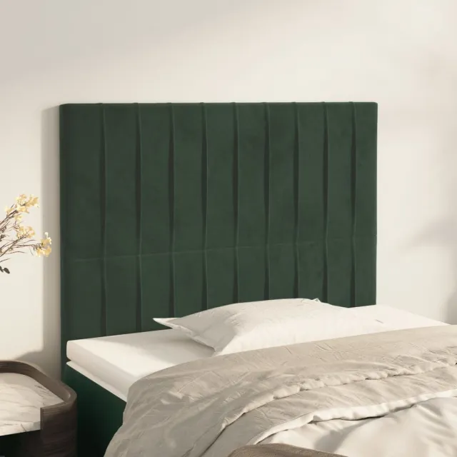 Tête de lit Vert foncé 100x5x118/128 cm Velours