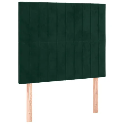 Tête de lit Vert foncé 100x5x118/128 cm Velours 2