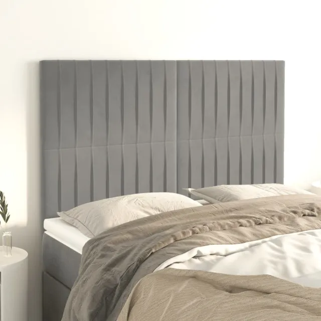 Tête de lit Gris clair 144 x 5 x 118/128 cm Velours