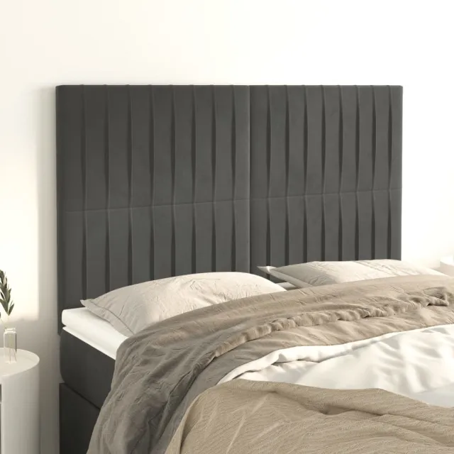 Tête de lit Gris foncé 144 x 5 x 118/128 cm Velours