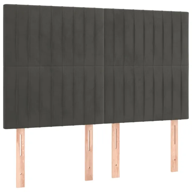 Tête de lit Gris foncé 144 x 5 x 118/128 cm Velours