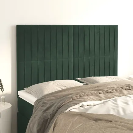 Tête de lit Vert foncé 144 x 5 x 118/128 cm Velours