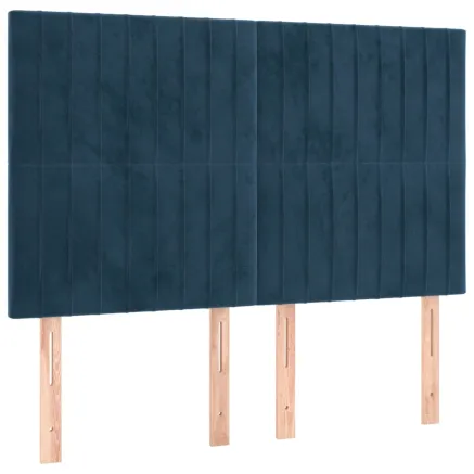 Tête de lit Bleu foncé 144 x 5 x 118/128 cm Velours 2