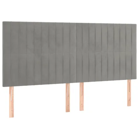 Tête de lit Gris clair 160x5x118/128 cm Velours
