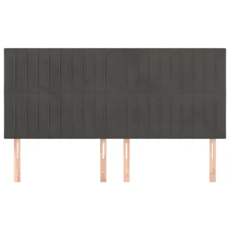 Tête de lit Gris foncé 160 x 5 x 118/128 cm Velours