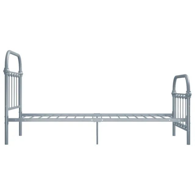 Cadre de lit sans matelas gris métal 100x200 cm