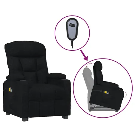 Fauteuil de massage Noir Tissu