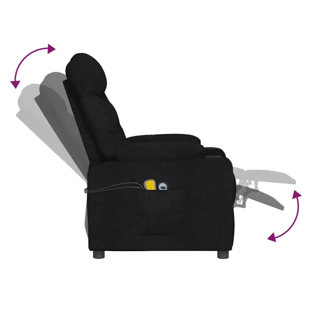 Fauteuil de massage Noir Tissu