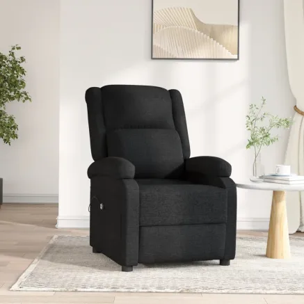 Fauteuil inclinable électrique Noir Tissu